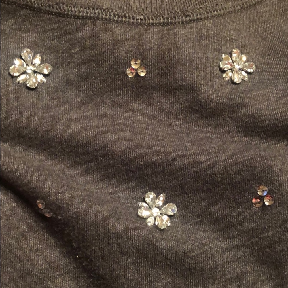 Hollister Grey Rhinestone Sweater - Picture 2 of 3